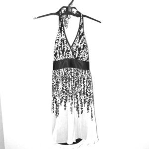Express halter dress black white grey ombré